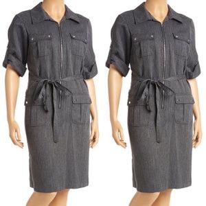Shelby & Palmer denim gray blue jumper dress 10